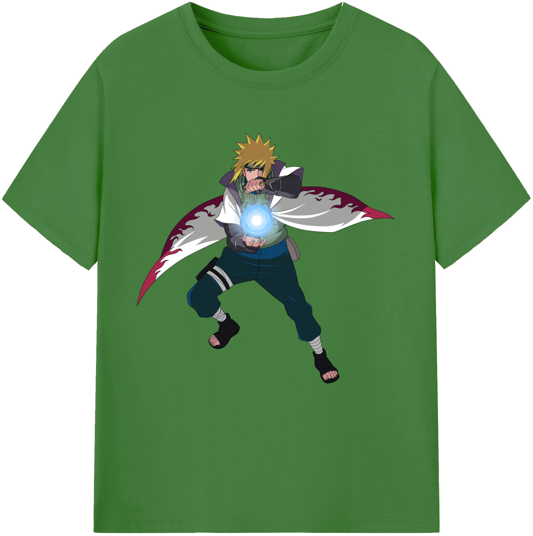 （画像用） NARUTO -ナルト- 波風 ミナト Namikaze Minato レディースカジュアルプリントTシャツ（綿100％）